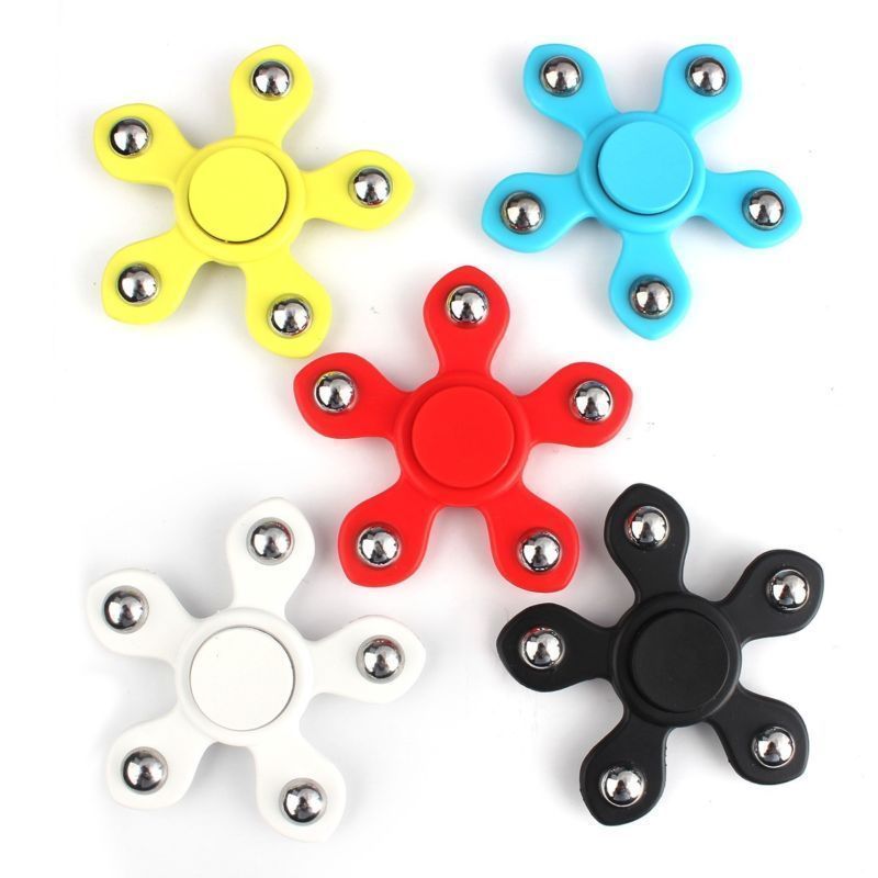 Black 5 ball Plastic fidget spinner