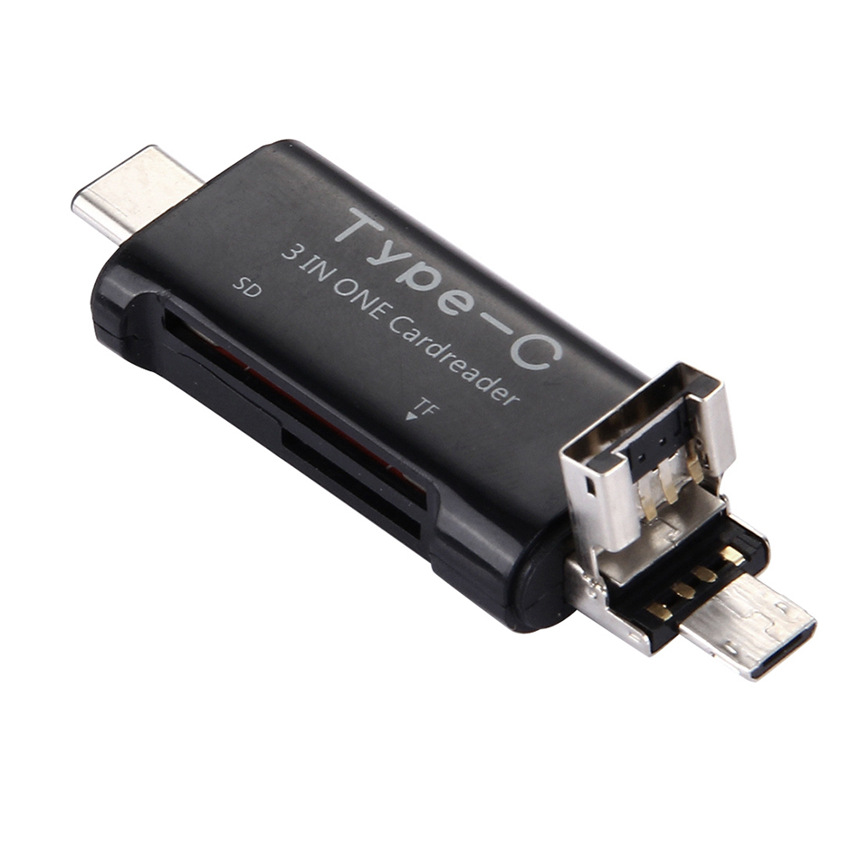 3 in1 OTG USB Micro SD TF Card Reader Adapter