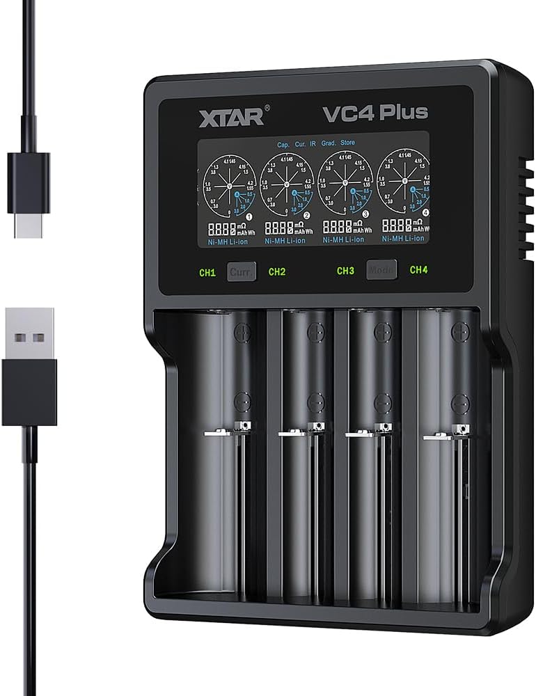 XTAR VC4 plus 4-Bay Smart Battery Charger